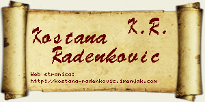 Koštana Radenković vizit kartica